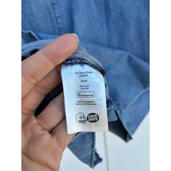Cheap Monday Anti Denim Dress, Button‎ Down, Back Cut Out, Sz 36 (4) - Picture 5 of 9
